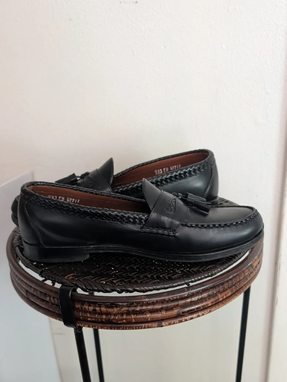 Allen Edmonds Maxfield Tassel Loafer Men Size 13 D Black Leather Moc-Toe